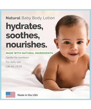 Organic Baby Lotion with Chamomile & Vitamin E - Hypoallergenic Daily Moisture for Sensitive Skin - Sulfate-Free - 8oz Made in USA - Buy Online on SooperMarket.com