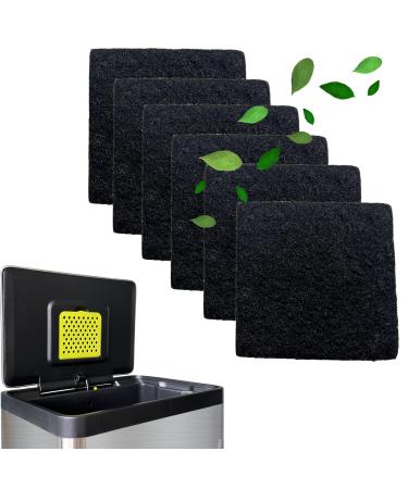 xcivi 6-Pack Replacement Activated Carbon Odor Filter Refills Deodorizers for EKO Trash Can Carbon Odor Filters for Kitchen Trash Can with Lid Carbon Odor Filters for Stainless Steel Waste Bin