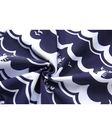 BONVERANO Baby Boys Swimsuit | Toddler Bathing Suit UPF 50+ Sun Protection | Short Sleeve One Piece Swimwear | 6-9 Months Navy Wave - Buy Online on SooperMarket.com