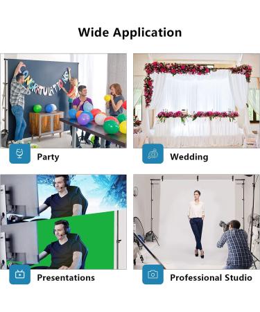 Adjustable Backdrop Stand 6.5x10ft for Parties, Weddings, Photography - ZBWW Photo Video Studio - Buy Online on SooperMarket.com
