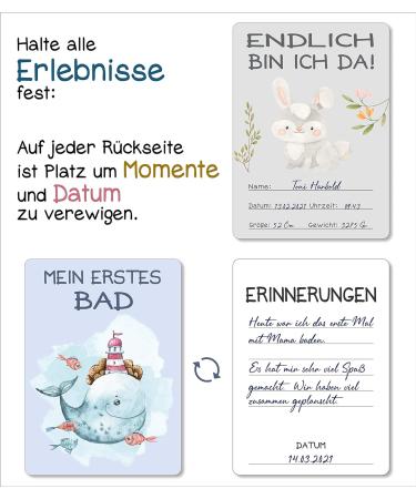 Pikaflor 45 Hand-Painted Milestone Cards for Baby Girls | Perfect Gift Box for Birth Baptism & First Year Celebrations - Buy Online on SooperMarket.com