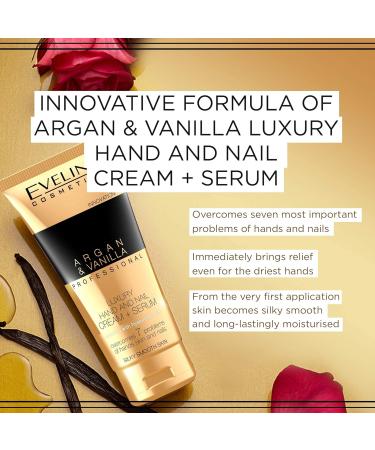 Eveline Cosmetics Argan & Vanilla Hand Cream for Very Dry Hands | 100ml | Luxurious Repair & Immediate Recovery - Buy Online on SooperMarket.com
