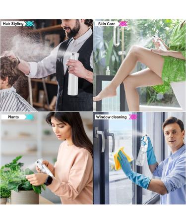 Reditbone 10oz Hair Spray Bottles - Empty Pressurized Mister for Styling, Skin Care, Plants & Cleaning - Fine Mist, Refillable (White+Transparent) - Buy Online on SooperMarket.com