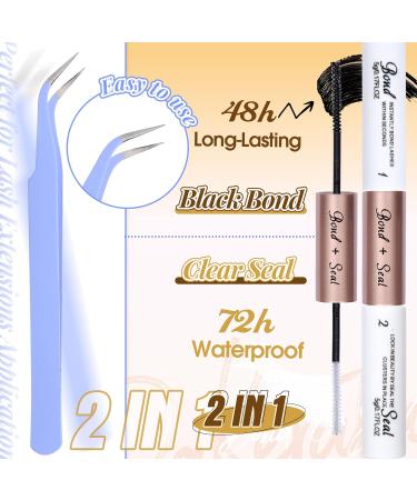 PHKERATA Brown Cluster Lashes Kit - Individual Eyelashes C Curl Extension Set with Glue, Seal, and Tweezers - Buy Online on SooperMarket.com
