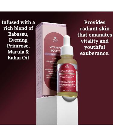 Nature Spell Vitamin Boost Face Oil 30ml Infused with Marula Oil and Evening Primrose Restores Radiance & Vitality to Dull Skin Skincare Facial Oil - Suitable for All Skin Types - Buy Online on SooperMarket.com