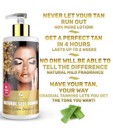 Self Tanner Indoor Tanning Lotion | Thermalabs Sunless Tan - Organic & Natural Gradual Bronze for Men & Women | Flawless Glow - Buy Online on SooperMarket.com