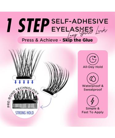BEPHOLAN Self-Adhesive Lash Clusters Kit - 100pcs D Curl Eyelashes (10-16MM) with Tweezers - No Glue Needed for Easy Application - Buy Online on SooperMarket.com