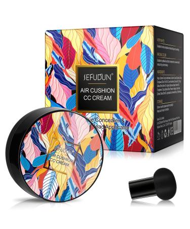 Mushroom Head Air Cushion CC Cream: Long Lasting Moisturizing Concealer with Mushroom Makeup Sponge for All Skin Type