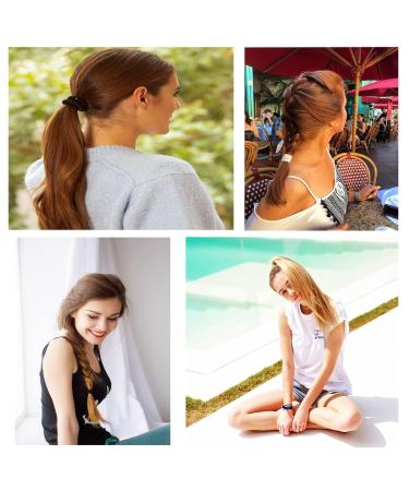 AXEN 8PCS Elastic Hair Ties for Women & Girls | Soft Cotton Ponytail Holders for Thick & Curly Hair | Yellow Series - Buy Online on SooperMarket.com