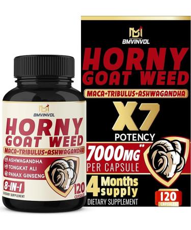 BMVINVOL Horny Goat Weed Capsules for Men and Women 7000mg - 120 Capsules
