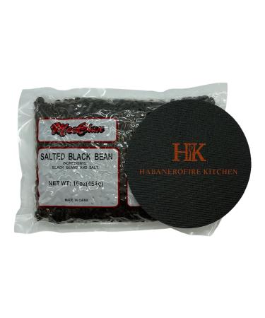 Salted Black Beans Bundle - 16 Ounce Pack of Chinese Douchi Fermented Black Beans with Habanerofire Jar Opener - Buy Online on SooperMarket.com