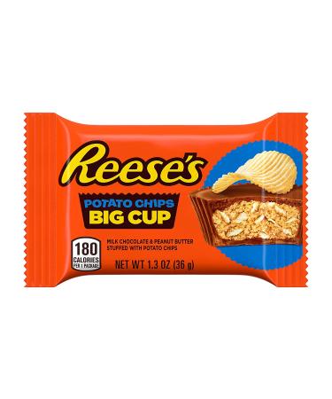 REESE'S Big Cup Milk Chocolate Peanut Butter with Potato Chips - 16 Count, Gluten Free, 1.3oz Packs - Buy Online on SooperMarket.com
