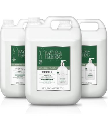 Baylis & Harding Jasmine & Apple Blossom Anti-Bacterial Hand Wash 2 litre Refill Pack of 3 (total 6 litres) - Vegan Friendly & Elements Lemon & Mint Luxury Hand Wash 500ml Pack of 3 - Vegan Friendly - Buy Online on SooperMarket.com