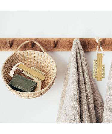 Double Sided Wooden Nail Brush with Hanging Rope - Fingernail and Toenail Cleaning Brushes - Buy Online on SooperMarket.com