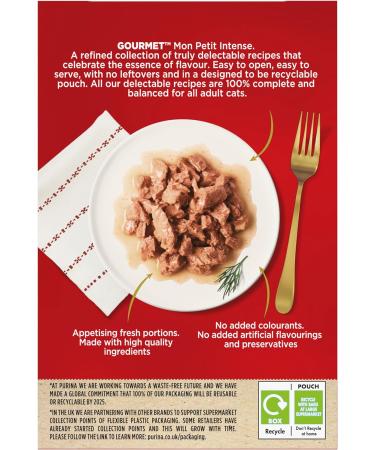 Gourmet Mon Petit Intense Duck Chicken and Turkey Adult Wet Cat Food 6x50g Pack of 8 - Buy Online on SooperMarket.com