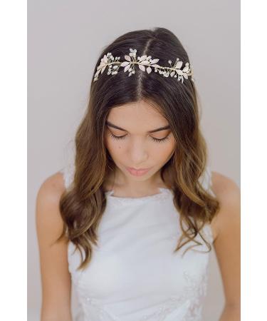 SWEETV Gold Crystal Wedding Headband - Handmade Bridal Hair Vine & Accessories - Buy Online on SooperMarket.com