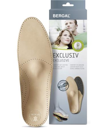 Bergal Breathable Leather Comfort Footbed - Plant-Tanned Activated Carbon Orthopedic System for Men & Women (EU 36-50 US M1.5-12) - Buy Online on SooperMarket.com