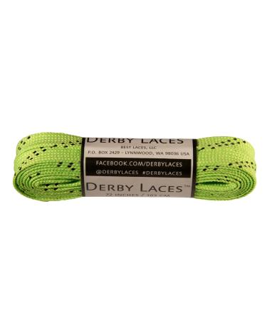 Derby Laces Lime Green 72 Inch Waxed Skate Lace for Roller Derby, Hockey and Ice Skates, and Boots