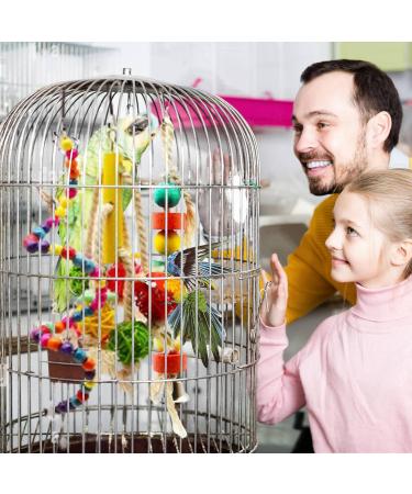 MQUPIN Bird Parrot Toys 12 Pack Budgie Toys Parrots Cage Toys Hanging Swing Climbing Shredding Perches Toys Ladders Sepak Takraw Parrot Bite Toy Cockatiel Toys for Parakeet Budgerigar M-7.9inch - Buy Online on SooperMarket.com