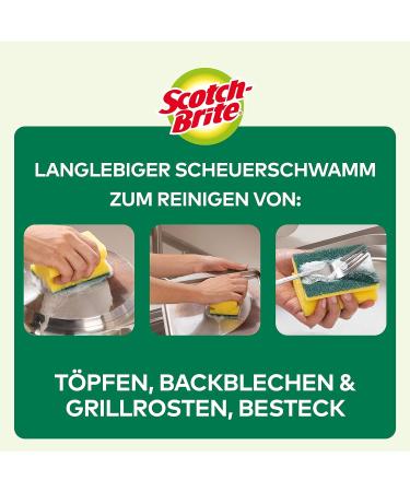 Scotch Brit Classic Pop Cleaner - 16 Pack Kitchen Sponges | Powerful Nail Protection Sponge - Green - Buy Online on SooperMarket.com