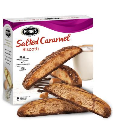 Nonni's Salted Caramel Biscotti Italian Cookies - Biscotti Individually Wrapped Cookies - Italian Biscotti Cookies w/ Rich Milk Chocolate & Sea Salt - Kosher - 6.72 oz Salted Caramel 6.72 Ounce (Pack of 1)