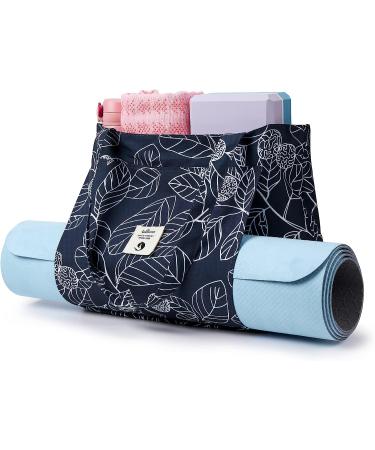 WLLWOO Yoga Bag for Women | Canvas Tote Mat Carrier for Pilates | Travel Beach Workout Leaf Design - Buy Online on SooperMarket.com