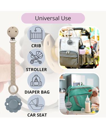 Happydoo Pacifier Box & Chain Set | 2 BPA-Free Pacifier Storage Boxes + Gift Cardboard | Pink & Gray | Easy to Clean & Travel-Friendly - Buy Online on SooperMarket.com