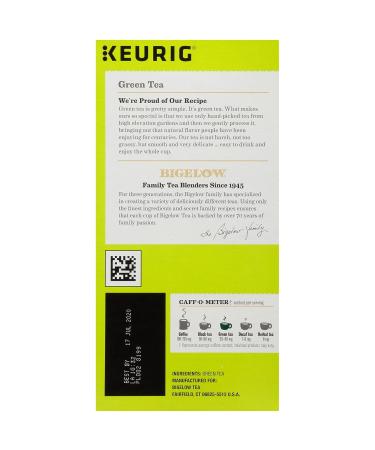 Bigelow Green Tea Keurig K-Cup Pods - 96 Count - Caffeinated Green Tea Pods - Pack of 4 - Buy Online on SooperMarket.com