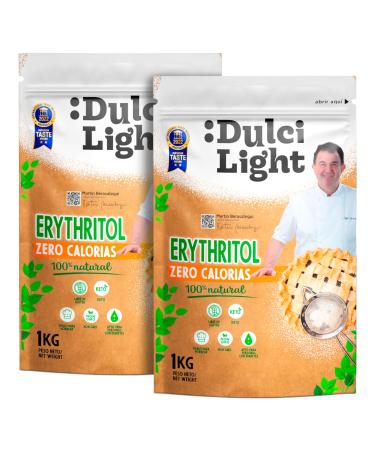 Sweetener Eritritritol Zero DulciLight 3kg +(100 sachets of Brown Sweetener as a Gift) | Granular | 100% Natural Sugar Substitute 0 Calories | Suitable for Keto Diets