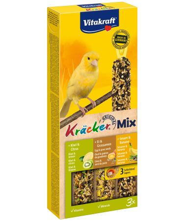 Vita power Kr cker Mix bird nack for canaries nibbles nibbles with egg and grass seeds with kiwi and citrus with banana and sesame without adding sugar (1x 3 pieces)