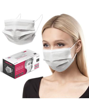 HARD 100 pieces Disposable Face Masks | Made in Germany | Type IIR & CE certified | Breathable Triple Layer - Filtration 99 78% | Elastic Earloops | Mouth Cover - Adults - Light Grey 100 Piece standard size (17 5 cm x 9 5 cm) Light Grey