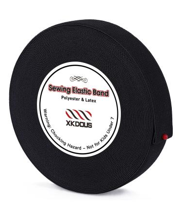 XKDOUS Elastic Band for Sewing  1 Inch 14 Yards Elastic Bands for Sewing Waistband and Pants Waist  Black Knit Elastic Band for wig  High Elasticity Black 1 inch*14 yards