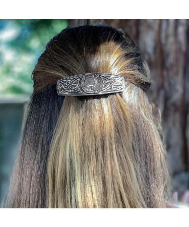 Celtic Horseshoe Hair Clip - Hand Crafted Metal Barrette | Made in USA | 80mm Clip - Oberon Design - Buy Online on SooperMarket.com