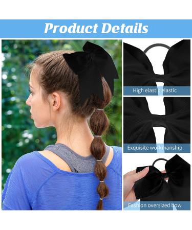 50 Pcs Large Cheerleading Bow Set - 8'' Jumbo Bows with Ponytail Holder for Teen Girls Cheerleader Outfit - College Sports Hair Accessories - Buy Online on SooperMarket.com