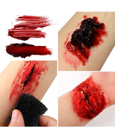 DE'LANCI Fake Blood Spray Splatter & Fake Scabs Gel Kit - Halloween Makeup for Vampire, Zombie & SFX Wound - Buy Online on SooperMarket.com