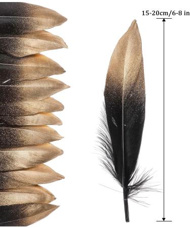 50pcs Dipped Gold & Silver 6-8 inch Goose Feathers for Crafts and Apparel - Gold & Black Feathers - Buy Online on SooperMarket.com