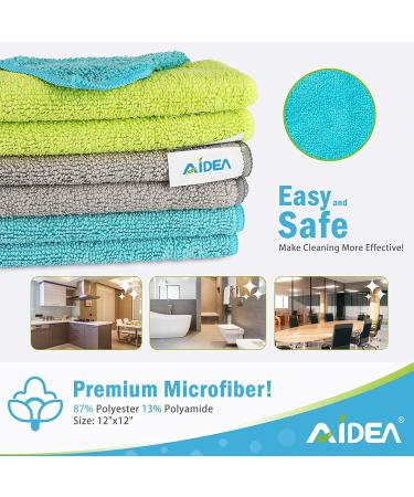 100-Pack AIDEA Microfiber Cleaning Cloths | Lint-Free, Highly Absorbent | for House, Kitchen, Car, Window | 12in.x12in. | Streak-Free Cleaning Solution - Buy Online on SooperMarket.com