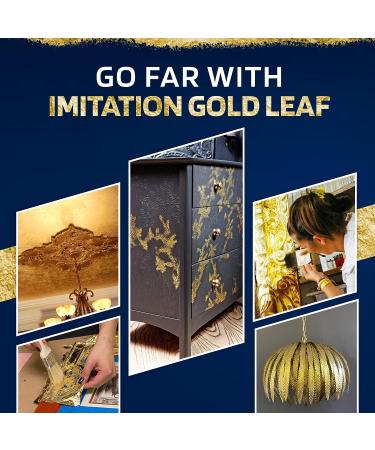 QTADAH Imitation Gold Leaf Sheets 100 Pcs - 5.5x5.5 Inches - Gold Foil for Artwork, DIY Crafts, Nail Art, Painting - Multipurpose & Easy to Use - Buy Online on SooperMarket.com