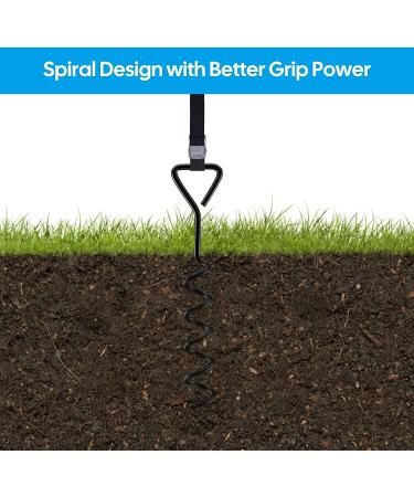 Synoratory Heavy Duty Trampoline Stakes Anchors Kit - Galvanized Steel, High Wind Resistance - Fits 15ft, 14ft, 12ft, 10ft Trampolines - 15.8inch Ground Anchors - Black Trampoline Accessories - Buy Online on SooperMarket.com