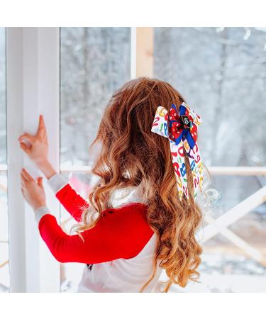 4 Pcs Alphabet Hair Bow Alligator Clips for Girls - Grosgrain Ribbon Hairbows | Kindergarten Back to School Hair Accessories - Buy Online on SooperMarket.com