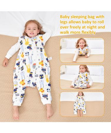 TOGOU2S Baby Sleeping Bag with Legs 2.5 TOG 100% Cotton Wearable Blanket 90cm Blue - Autumn Winter Sleeping Bag for Baby Boys and Girls 100-110cm - Buy Online on SooperMarket.com