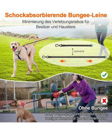 Shop Aystkniet Bungee Tow Leash for Dogs - 30m Shock-Absorbing Dog Leash with Padded Handle & Lockable Hook - Perfect for Medium & Large Dogs - Blue - Buy Online on SooperMarket.com