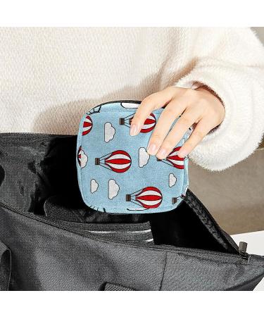 Anna Cowper Hot Air Balloon Print Sanitary Napkin Storage Bag - Multi-colored Feminine Menstrual Cup Pouch for Periods - Portable and Stylish Women's Tampon Holder - Buy Online on SooperMarket.com