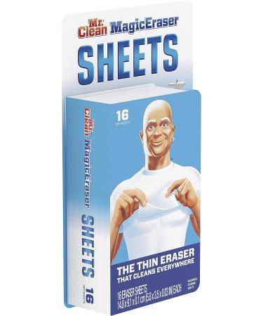 Mr. Clean Magic Eraser Cleaning Sheets - 16 Count | Thin, Flexible & Disposable Power Sheets - Buy Online on SooperMarket.com