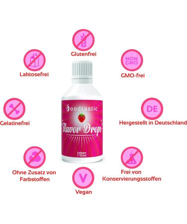 Foodtastic Flavor Drops Strawberry 50ml | Calorie-Free Sugar-Free Aroma | Flavrops Taste Enhancer - Buy Online on SooperMarket.com