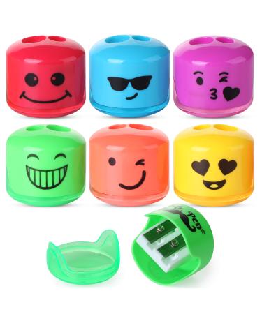 Mr. Pen- Smiley 6 Pack Kids pencil sharpener for Colored Pencils Manual