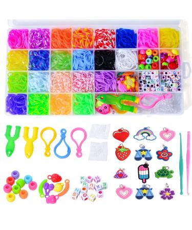 2000+Rubber Band Bracelet Kit, Loom Bracelet Making Kit for Kids, Rubber Bands Refill Loom Set, Rubber Bands for Bracelet Making Kit