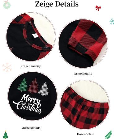 Amissz Christmas Family Pyjamas Set | Matching Holiday Sleepwear for Adults, Kids & Baby | Xmas Nightshirts in Black - Buy Online on SooperMarket.com