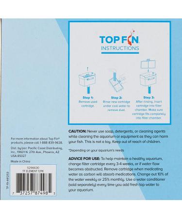 Top Fin EF-S Element Filter Cartridge Value Pack - 12 Month Supply - 1 Pack - 2.1 x 3.7 Dimensions - Buy Online on SooperMarket.com