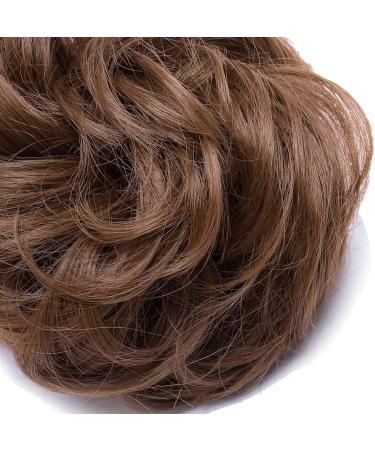Silk-co Curly Hair Bun Scrunchie in Light Brown - 35g Synthetic Hair Extension - Buy Online on SooperMarket.com